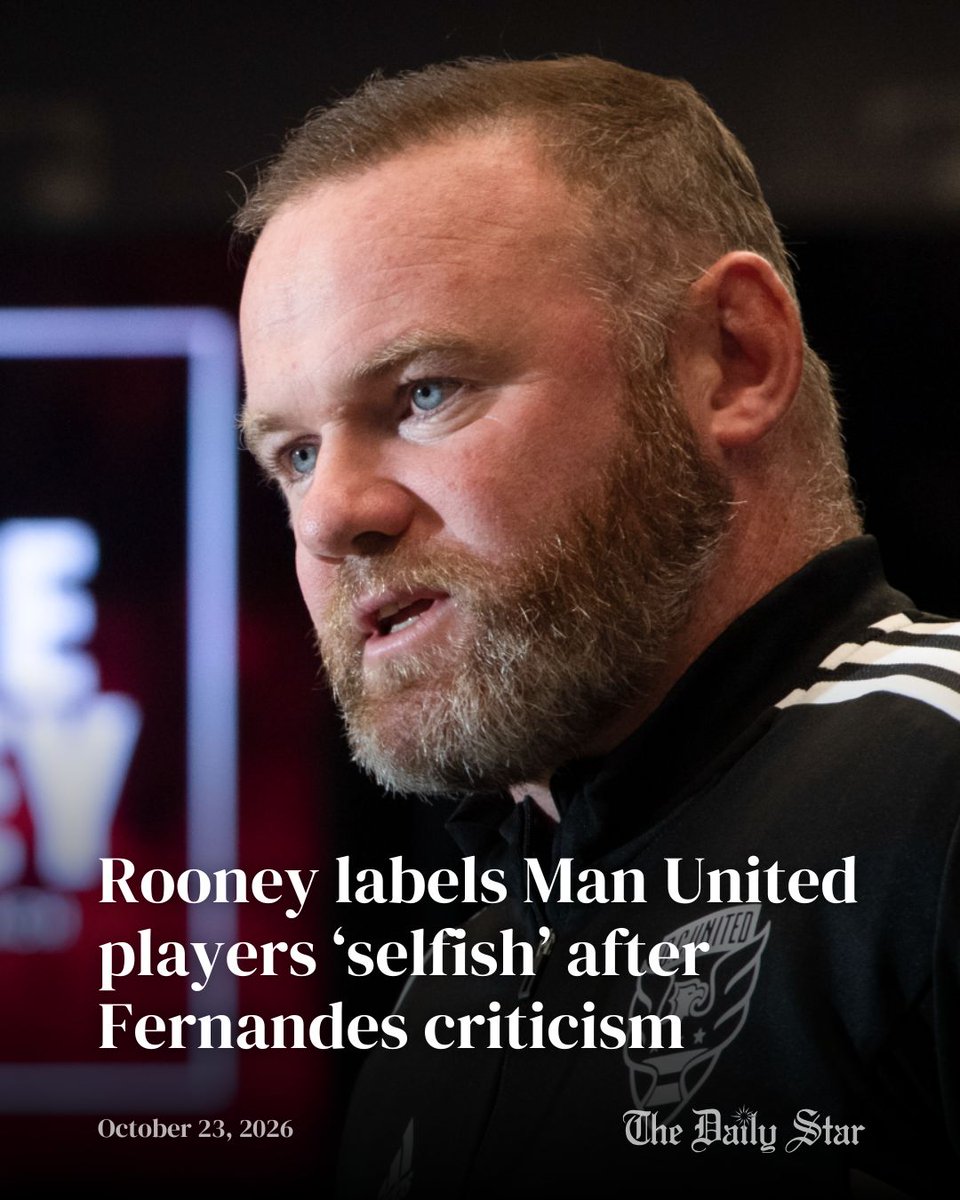 dailystarnews's tweet photo. #ManchesterUnited's all-time leading scorer #WayneRooney called the club's players "selfish" and said they were "like babies" after captain #BrunoFernandes questioned the coaching staff's tactics following Wednesday's 4-1 #ChampionsLeague thrashing by #Como.

Read more:
https://t.co/8Gzb4UOwwk