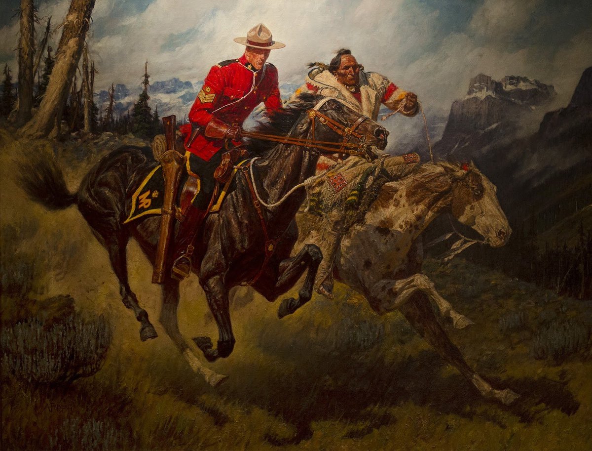 HistoriaJack's tweet photo. The Adventures of the Mounties by Arnold Friberg https://t.co/jjyE42IJ92
