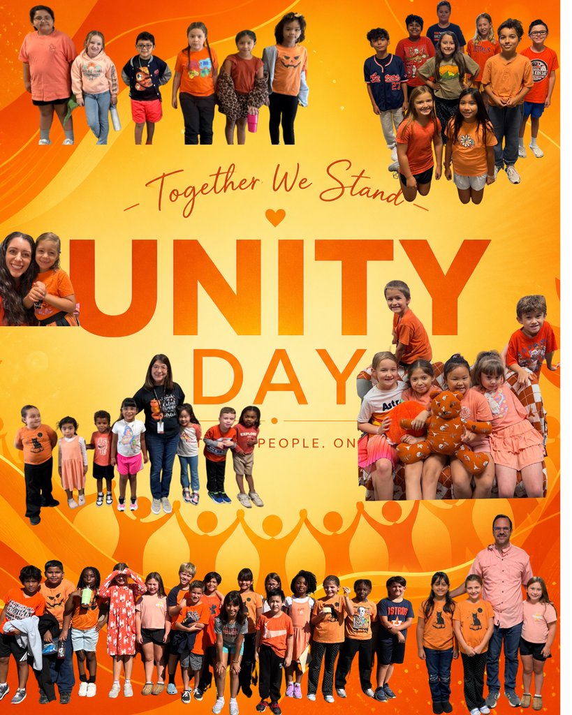 HumbleISD_HHE's tweet photo. π§‘ Our Roadrunners wore orange for Unity Day, the signature event of National Bullying Prevention Month in the U.S.! Together, we stand against bullying and spread kindness, acceptance, and inclusion. #UnityDay #ChooseKindness https://t.co/kB28mWm3Hh