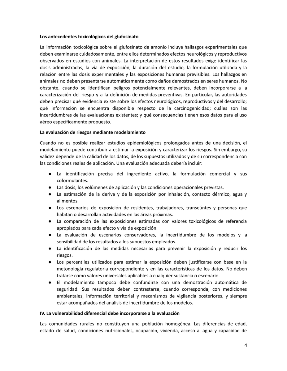 RonnySuarez_'s tweet photo. Atención

Un grupo de 33 académicos e investigadores en salud ambiental cuestionan en esta carta a la ministra @AnaVesga_G y la directora del @INSColombia, @ZulmaCucunuba, una eventual aspersión aérea con glufosinato de amonio para erradicar cultivos de uso ilícito. 

Los académicos advierten que sustituir el glifosato no garantiza que la nueva sustancia sea segura y piden una evaluación independiente que considere su toxicidad, formulación, dosis, condiciones de aplicación, deriva, exposición de comunidades y posibles impactos ambientales. 

También señalan que la evidencia científica disponible es limitada, especialmente sobre efectos de largo plazo, por lo que consideran necesario aplicar el principio de precaución.

Sigue 👇