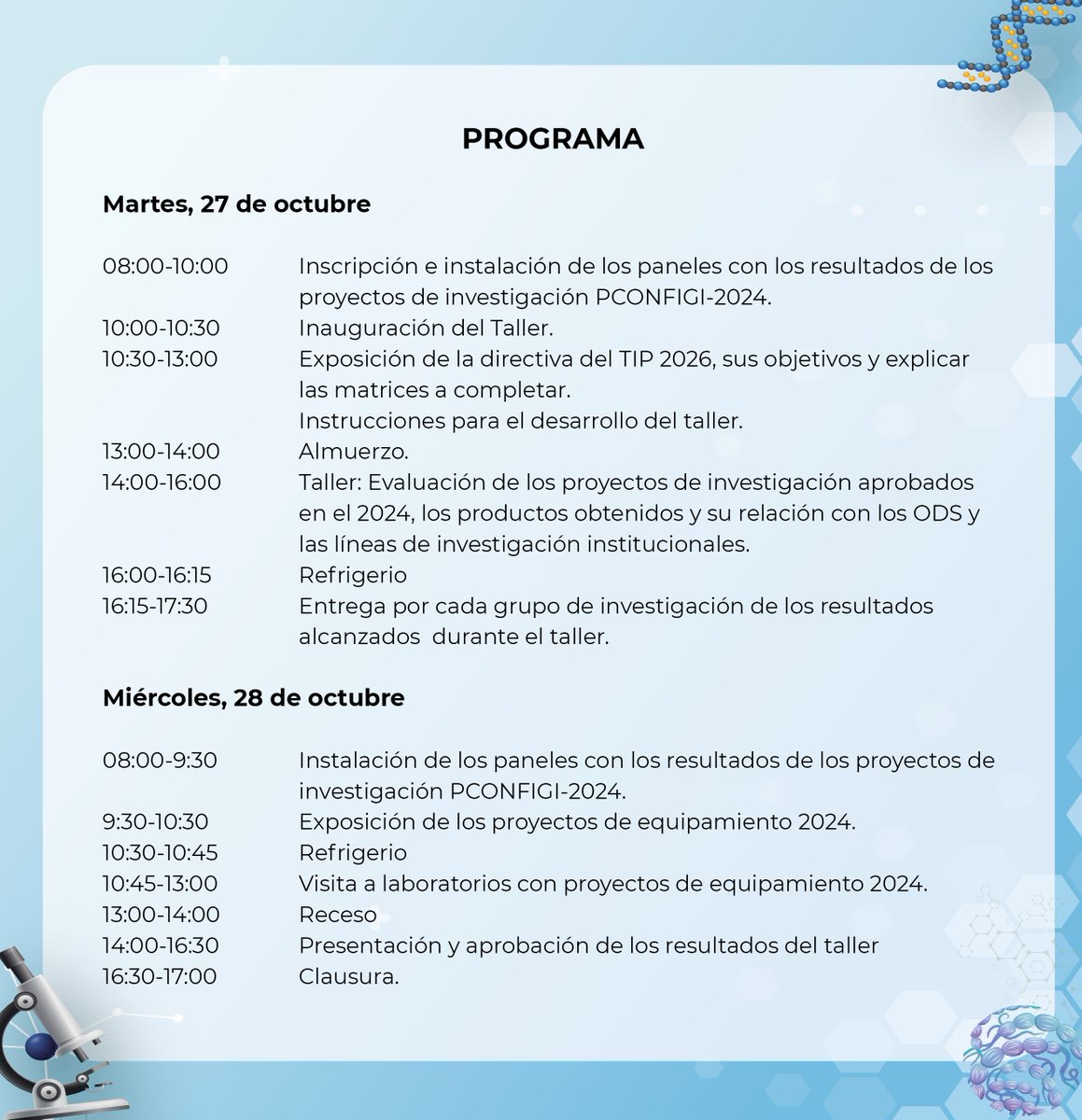 BioUNMSM's tweet photo. 🧬🔬 TALLER DE INVESTIGACIÓN Y POSGRADO | TIP-2026
La Comisión Organizadora de la Facultad de Ciencias Biológicas e ICBAR tiene el agrado de invitar a toda la comunidad académica a participar en el Taller de Investigación y Posgrado 2026 https://t.co/JVltVASUID