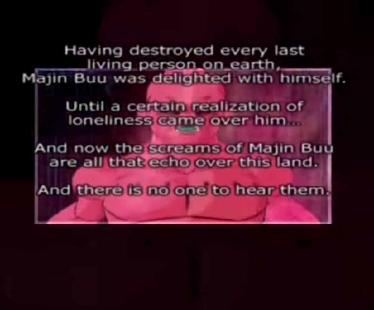 gin_tari's tweet photo. @Lolomano2111 This was actually an ending for Buu in Tenkaichi, core childhood memory lol https://t.co/yQLey0NWoI