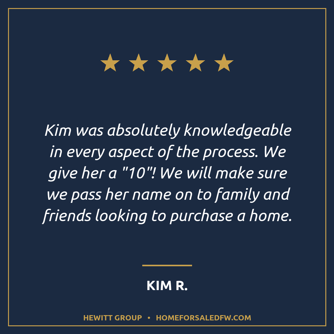 MarkHewittGroup's tweet photo. ⭐⭐⭐⭐⭐ A perfect “10” for our Kim! 🙌

“Kim was absolutely knowledgeable in every aspect of the process... we’ll pass her name on to family and friends.” — Kim R.

Buying in DFW? DM us or call 817-856-0599. 👊

Hewitt Group · Real Broker, LLC
#DFWRealEstate #HomeBuyers https://t.co/zhbJgOUkoe