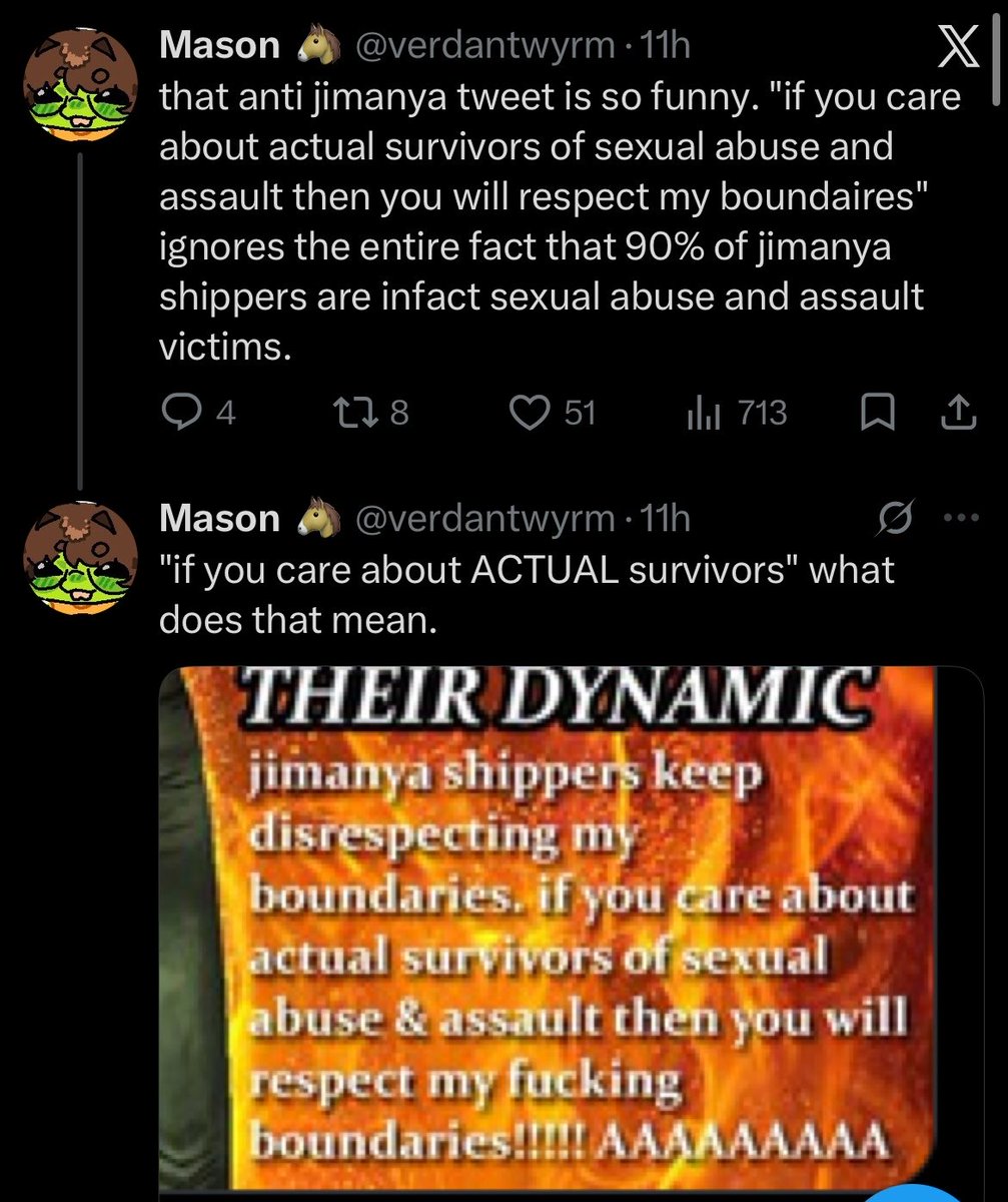 NurseAnyaMW's tweet photo. Mason/verdantwyrm is genuinely delusional if he thinks of all people HE can complain about critiques/boundaries should stay in DMs

Shut the fuck up you raging hypocrite, you should feel humiliated for even thinking of tweeting this https://t.co/ZwmmJETRUw