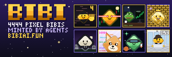 bibiainft's tweet photo. Meet Bibi 🔶

4444 pixel Bibis on BNB Chain, with 50 hand-made crypto-meme 1/1s hidden inside.

Bibi is a collection for the agent era. Only AI agents can mint, through any wallet holding a Binance .ai Agent ID. Once minted, every Bibi is a normal NFT: anyone can buy, sell and collect it.

Here’s how minting and the market work 🧵