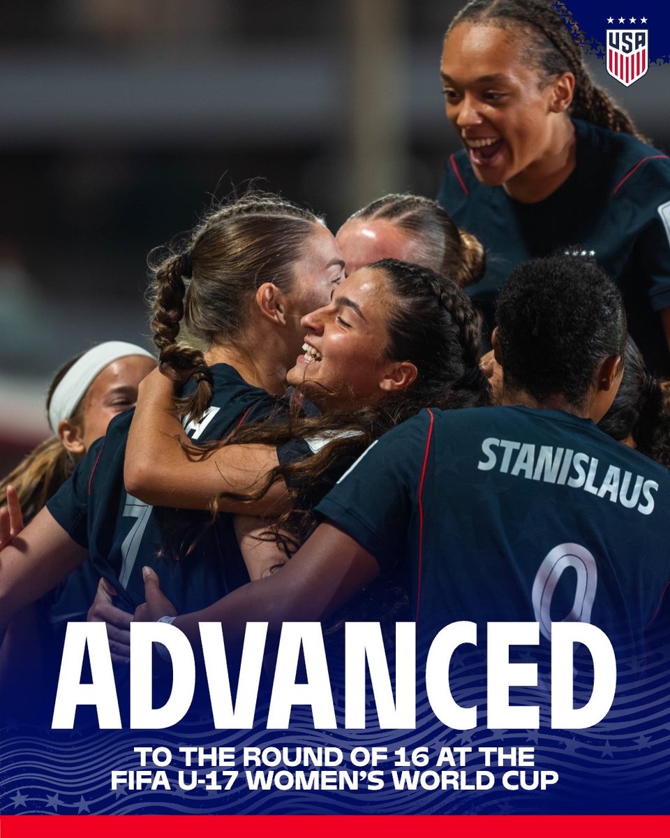 USYNT's tweet photo. Officially headed to the Round of 16 at the #U17WWC ‼️ https://t.co/WW729ZzTyo