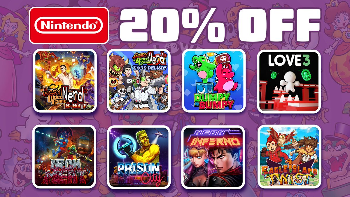 Retroware's tweet photo. Nintendo enthusiasts of Europe, rejoice 🥳

From now until the 1st of November, you can get these classic Retroware titles for 20% off as part of the Nintendo Halloween sale 👻

#RetroGaming #ModernRetro https://t.co/tspFiQotrC