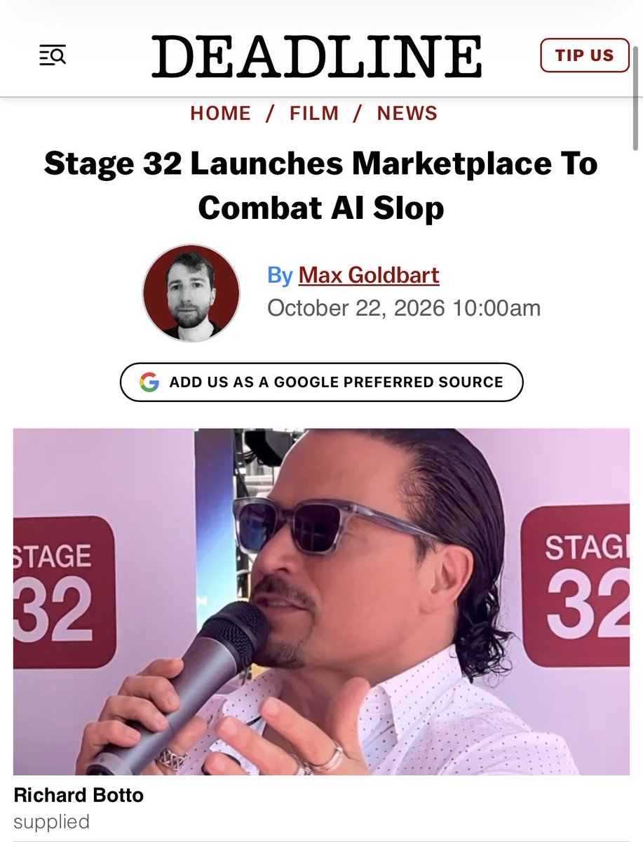 Stage32Amanda's tweet photo. Really f*cking proud of this. Huge exposure for creatives and an insane resource for film &amp; TV development. Filed a patent on it and ready to continue to disrupt entertainment. Let’s go!!!

https://t.co/vH1Q492AkP https://t.co/0m5a7FUKeG