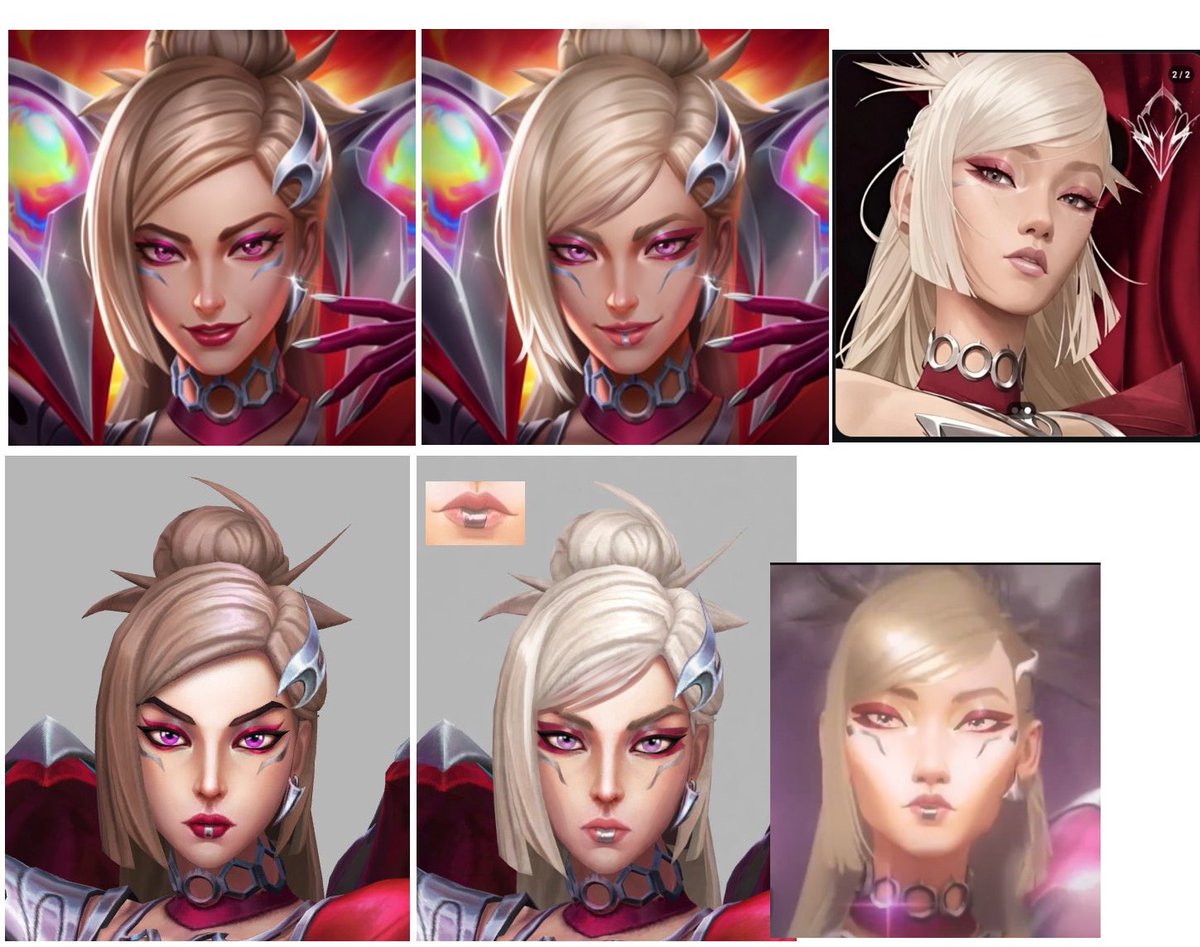 Le_Kitty_Skie's tweet photo. Editei o ícone agora, porque a Riot fica se baseando nos modelos IN GAME pra fazer eles ao invés do MUSIC VIDEO (Dá pra perceber isso pelas mesmas cores, características e erros)

Daí acaba saindo tudo errado e desordenado, nem parece a mesma campeã. https://t.co/dA53mO9MRh