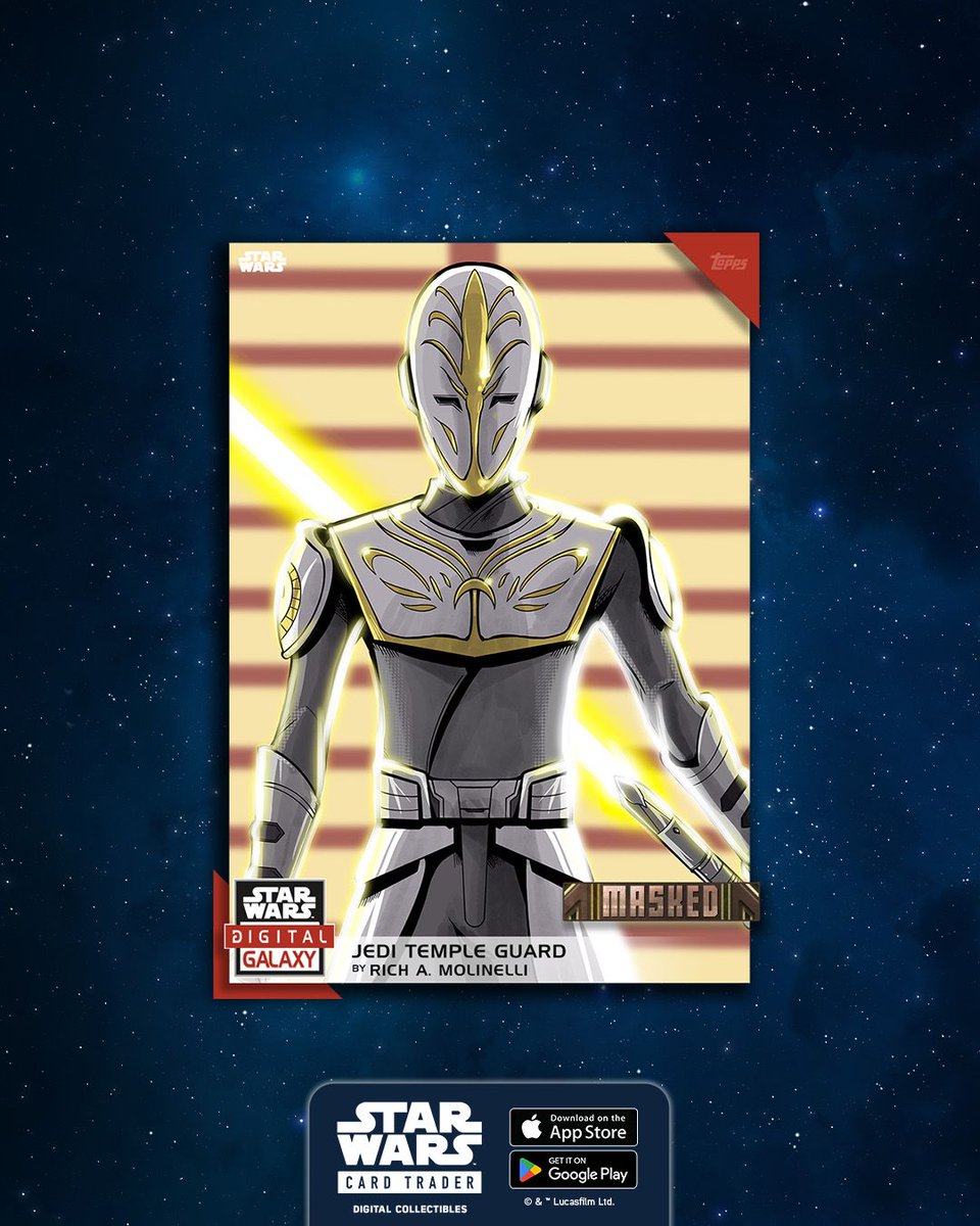 ToppsDigital's tweet photo. Digital Galaxy is back in Star Wars™️ Card Trader with each card to collect lasting 48 hours in store!!

See below for the drop list and finish the set to recieve a Darth Vader card by BalanceSheet!

Day 1 (October 22) - Captain Enoch by Angelina Benedetti
Day 2 (October 24) - Jedi Temple Guard by Rich A. Molinelli
Day 3 (October 26) - Kylo Ren by Melanie Coleman
Day 4 (October 28) - Crow by Matt Petz
Day 5 (October 30) - The Second Sister by Jason Thomas
Day 6 (November 1) - Lando Calrissian as Tamtel Skreej by Doug Hills
Day 7 (November 3) - The Stranger by Derek Laufman
Day 8 (November 5) - 332nd Ahsoka Tano’s Clone Trooper by Danny Haas 

Download here: https://t.co/euWCXDuLMX