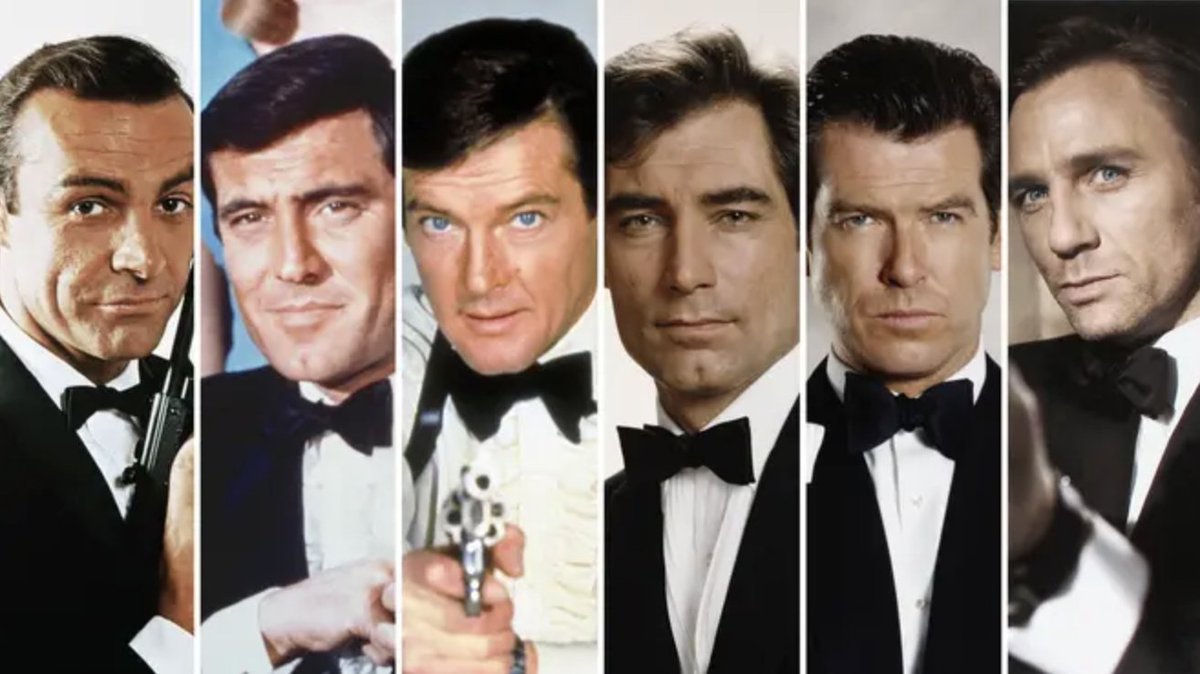 NotTheWave's tweet photo. @niaspeaksall Bond being rugged is par the course, not an outlier. This is the history of the character on film, mind: https://t.co/jsAdOaNivu