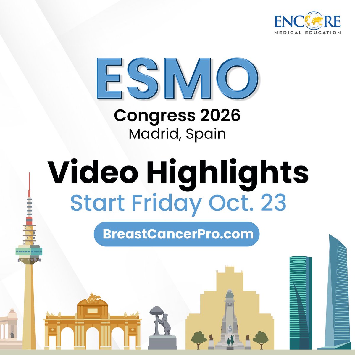 Encore Medical Education ESMO 2026 slide: Less than 24 hours till ESMO 2026 Video