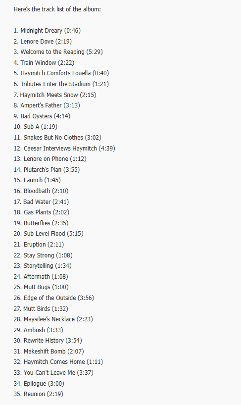 kimichkis's tweet photo. FULL SUNRISE ON THE REAPING SCORE ALBUM TRACK LIST!! https://t.co/ba8UwKtWEo