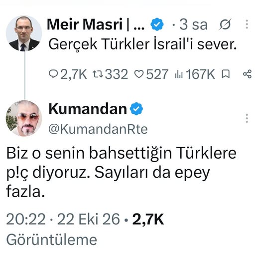 KumandanRte's tweet photo. Mendebur bebek katili İsrail borazanının Twitter paylaşımına bakın, ne diyor:

“Gerçek Türkler İsrail’i sever.”

Hooooşt ulan, hooşt! https://t.co/veuRtjpRrL