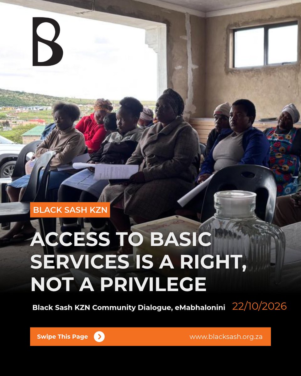 black_sash's tweet photo. Communities know their challenges best. Black Sash KZN regional office brought together stakeholders and residents in eMabhalonini to discuss access to Free Basic Services and the importance of ensuring that community voices are heard.

#makehumanrightsreal #PeopleFirst #CommunityVoices