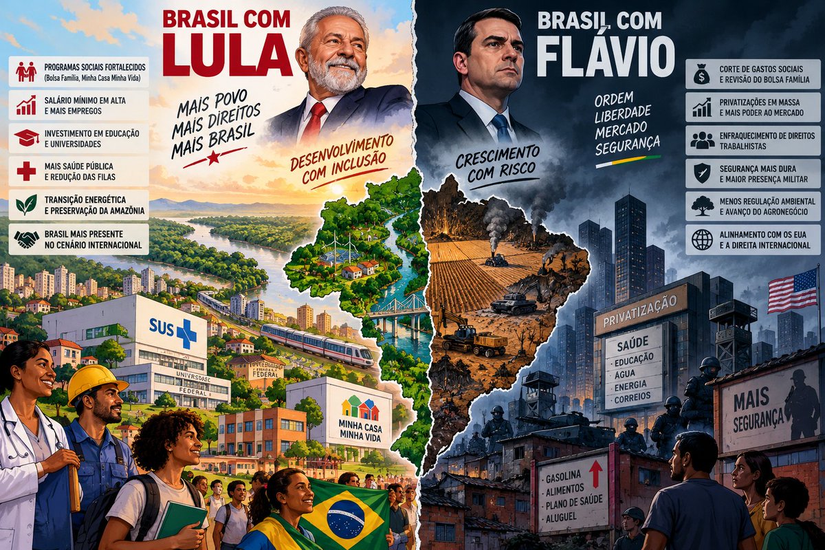 apenaskoju's tweet photo. Perguntei pro ChatGPT como ficaria o Brasile se cada candidato vencesse com base nas últimas notícias 👀

#LulaVaiVencer https://t.co/Rs6pvXdO37