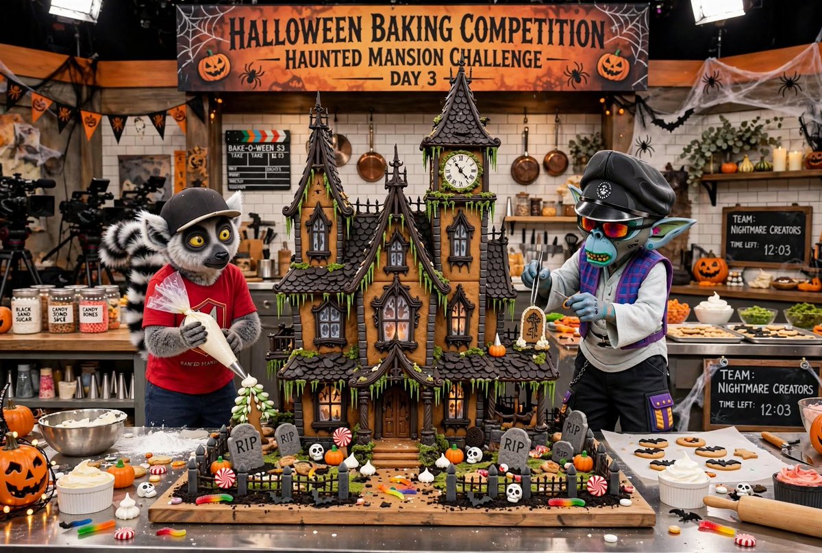 quiznorp's tweet photo. More stress. Less mess (kind of).
King and Zyrrakk are trying their hand at competitive baking. https://t.co/BtRKutFZSv