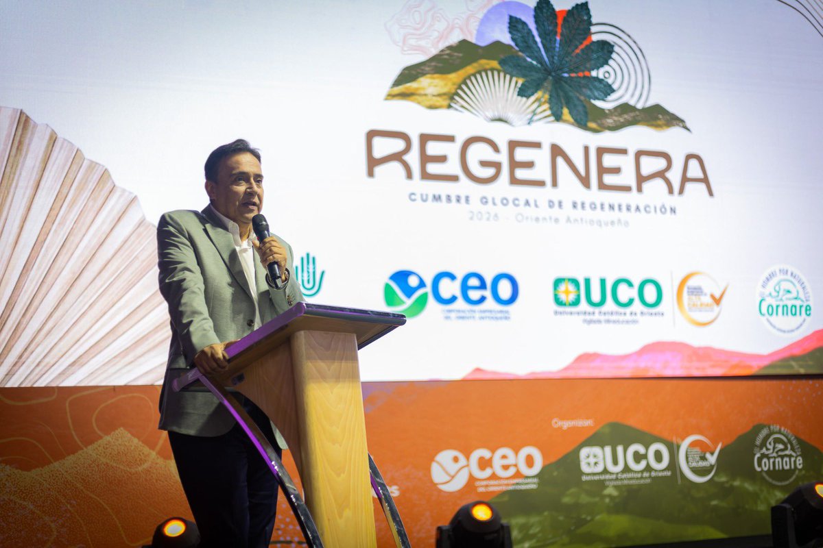 cornare's tweet photo. 🍃 REGENERA, la Primera Cumbre Glocal de Regeneración, un espacio que reunió a empresas, instituciones, academia y organizaciones para construir nuevas formas de relacionarnos con la naturaleza y promover el desarrollo sostenible.

@MasbosquesCol @uconiano @CEOCorporacion https://t.co/C4bUSU15TY
