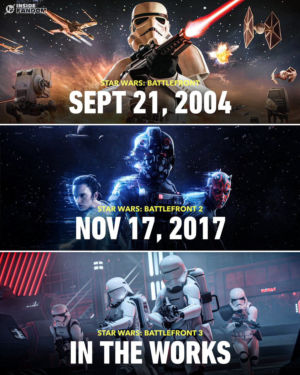 InsideFandom's tweet photo. ‘STAR WARS: BATTLEFRONT 3’ is in the works.

Respawn and DICE are teaming up to develop the game.

(via: Variety) https://t.co/tMITqwfx4W