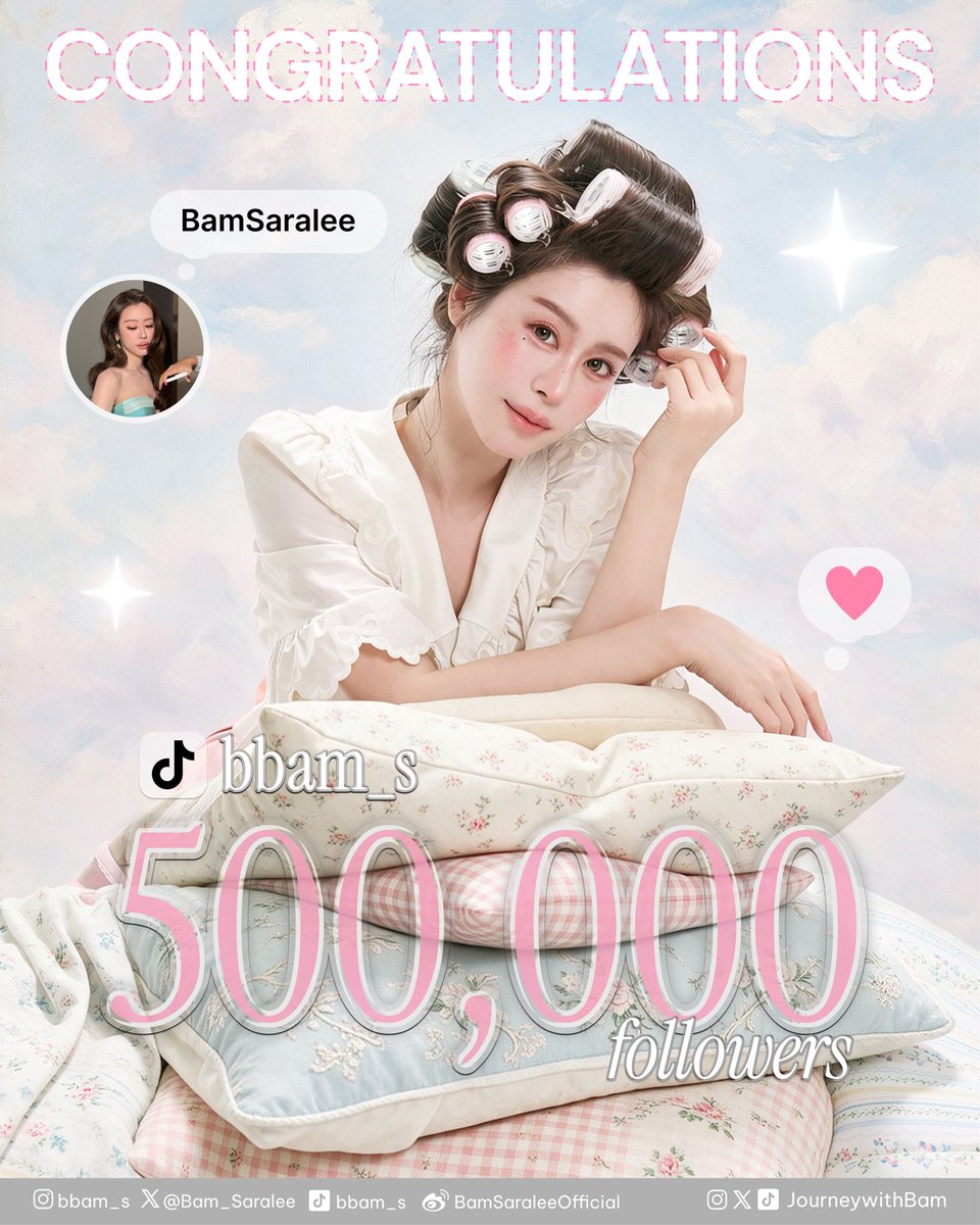 JourneywithBam's tweet photo. 𝐂𝐨𝐧𝐠𝐫𝐚𝐭𝐮𝐥𝐚𝐭𝐢𝐨𝐧𝐬 𝐭𝐨 𝐁𝐚𝐦 𝐒𝐚𝐫𝐚𝐥𝐞𝐞 𝐟𝐨𝐫 𝟓𝟎𝟎𝐊 𝐟𝐨𝐥𝐥𝐨𝐰𝐞𝐫𝐬 𝐨𝐧 𝐓𝐢𝐤𝐓𝐨𝐤 📸✨

ขอแสดงความยินดีกับน้องแบม สราลี คนเก่งของพวกเรา สำหรับการมีผู้ติดตามครบ 500K บน TikTok ⭐️

ขอให้น้องแบมประสบความสำเร็จในทุกสิ่งที่ตั้งใจ ขอให้ทุกวันเต็มไปด้วยเรื่องราวดี ๆ และโอกาสใหม่ ๆ ที่ทำให้น้องแบมได้ทำในสิ่งที่รักอย่างมีความสุข ไม่ว่าจะก้าวเดินไปบนเส้นทางไหน ขอให้ได้พบเจอแต่สิ่งดี ๆ และมีผู้คนที่คอยมอบความรัก และอยู่เคียงข้างน้องแบมเสมอนะคะ 💖

พวกเราจะคอยเป็นกำลังใจให้น้องแบมในทุก ๆ ก้าวของการเดินทาง และร่วมยินดีกับทุกความสำเร็จที่จะเกิดขึ้นต่อจากนี้เสมอนะคะ คุณสราลีของพวกเราเก่งที่สุดเลย 💞🌷

#BamSaralee #แบมสราลี