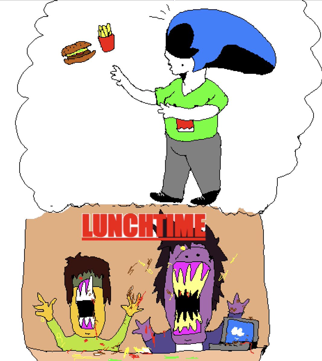 egghidorah's tweet photo. burger queen 

#deltarune https://t.co/xlQN47Ehvk