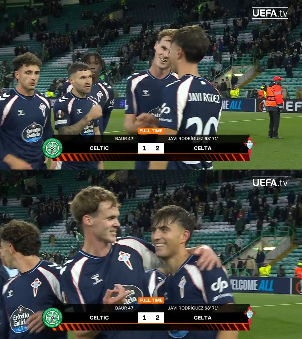 FCOneFootball's tweet photo. 🔚 FULLTIME
 
🏴󠁧󠁢󠁳󠁣󠁴󠁿 Celtic 1-2 Celta Vigo 🇪🇸

▪️ Javi Rodríguez's double claimed a comeback victory against Celtic in Glasgow.

#UEL #CELCEL https://t.co/HyGEEC1H7x