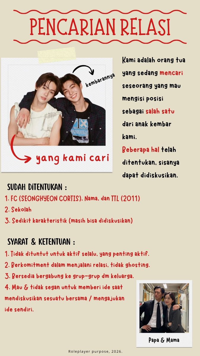 titikpendar's tweet photo. [ Bantu sebarkan 💕 ]

Keluarga kami sedang mencari 2 orang anggota keluarga, yaitu anak, dan adik. 

Kurang lebihnya seperti yang tertera pada poster &amp; sisanya masih dapat didiskusikan bersama. Sekiranya berminat, bisa langsung menghubungi saya via pesan langsung.

Terima kasih https://t.co/3dkJBGKF5M