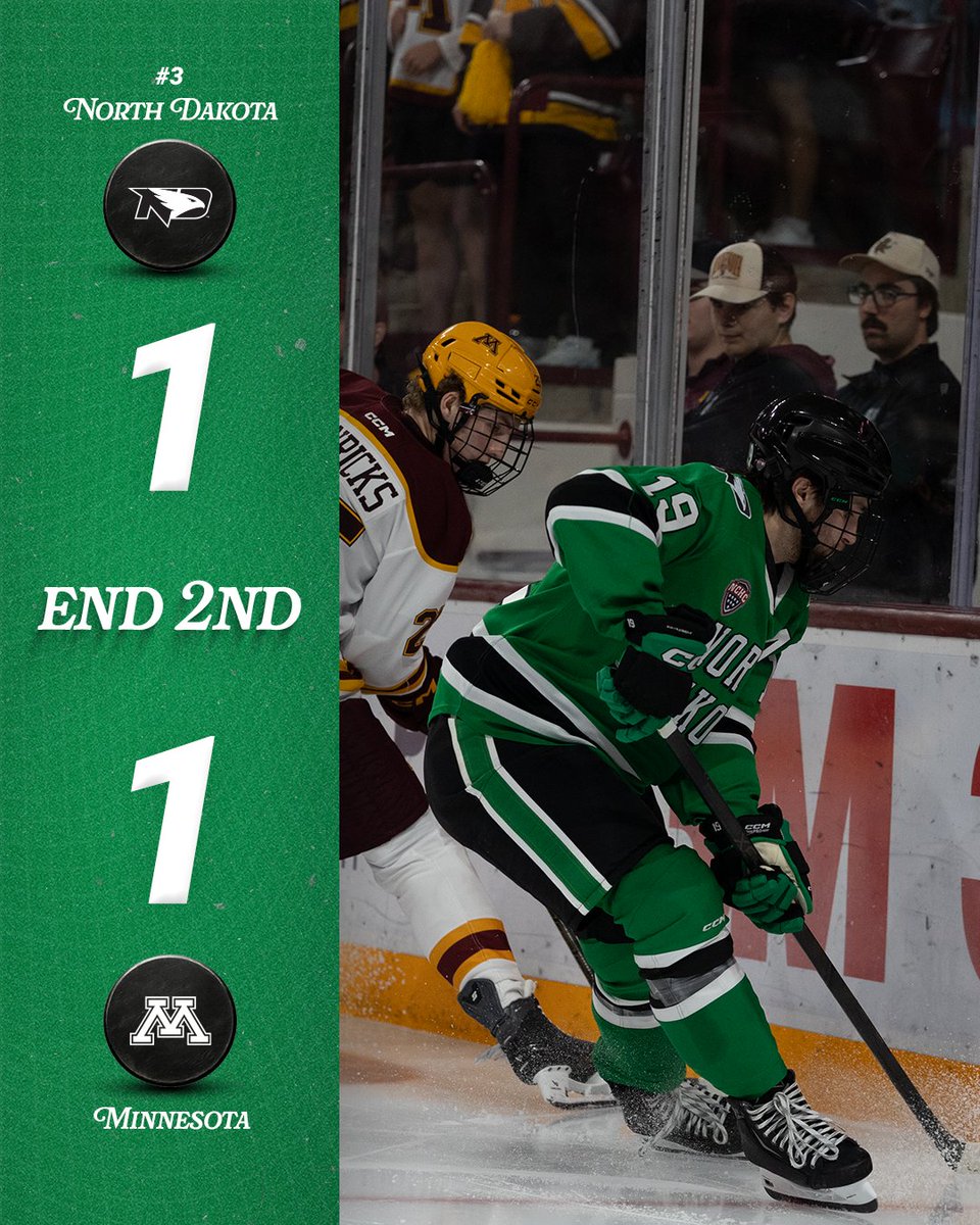 UNDmhockey's tweet photo. All square after two!

#UNDproud | #LGH https://t.co/mhqgry4sNe