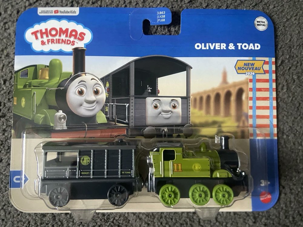thomasmerchnews's tweet photo. Die-cast Oliver &amp; Toad have received updated box art in Wave 3! https://t.co/46o0UQdaXv