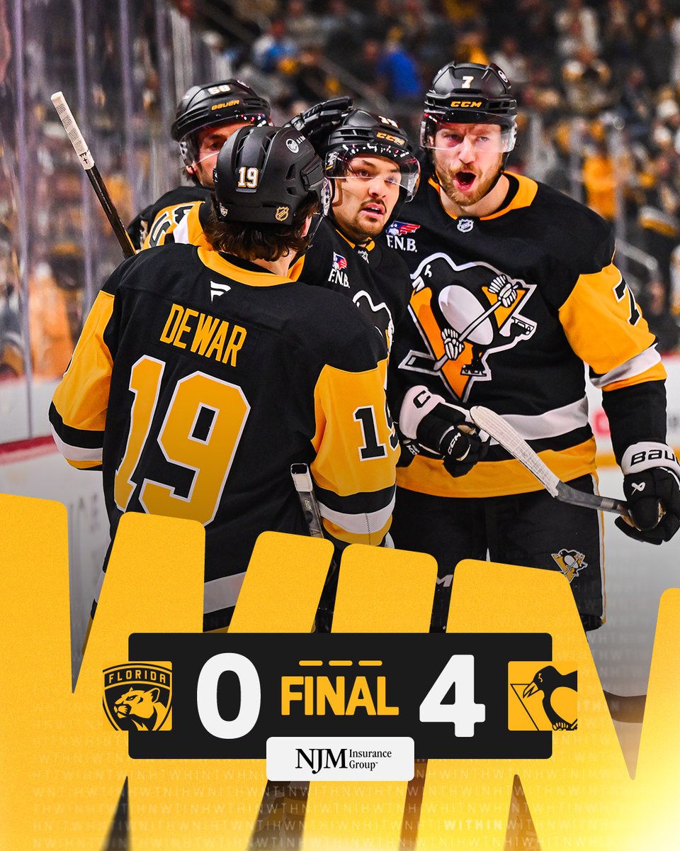 penguins's tweet photo. BIG SHUTOUT WIN IN PITTSBURGH! 🙌 https://t.co/jlxtLrD7pV