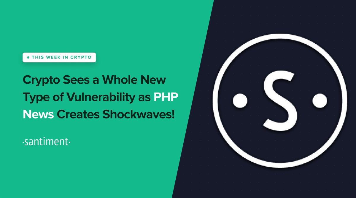 SantimentData's tweet photo. 📺 A new This Week in Crypto is live! We unpack the PHP vulnerability shaking crypto, Bitcoin’s latest whale movement, and Uniswap’s historic network growth spike. Watch the biggest signals shaping the cryptocurrency market now. 👇
https://t.co/3ymNhEeu3u https://t.co/3O6wkNkg7m