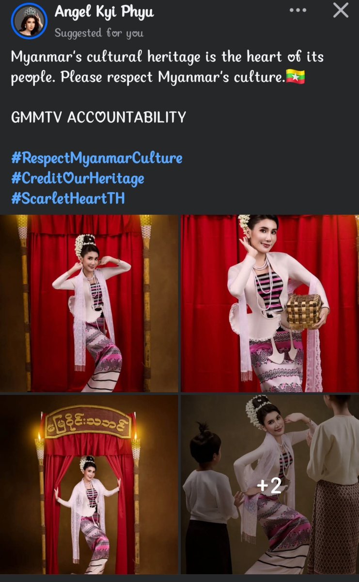 sumyatpp9's tweet photo. Myanmar's cultural heritage is the heart of its people. Please respect Myanmar's culture🇲🇲
@GMMTV

GMMTV RESPECT OUR CULTURE

#RespectMyanmarCulture
#CreditOurHeritage
#ScarletHeartTH https://t.co/b9UDNn6Jky