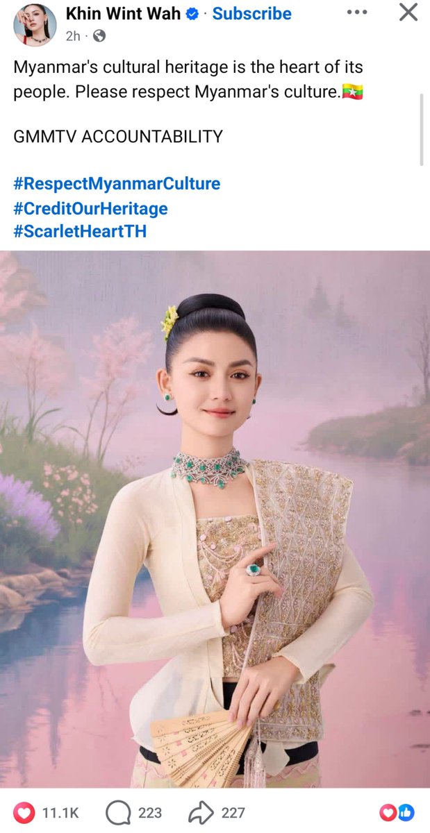 eiphyo698284's tweet photo. မြန်မာ့ရိုးရာဝတ်စုံတွေကလှလို့ copy ချင်ရင်လည်း credit ‌ေ‌လးတော့ပေးလေ @GMMTV

GMMTV RESPECT OUR CULTURE

#RespectMyanmarCulture
#CreditOurHeritage
#ScarletHeartTH https://t.co/qAWndX47jY