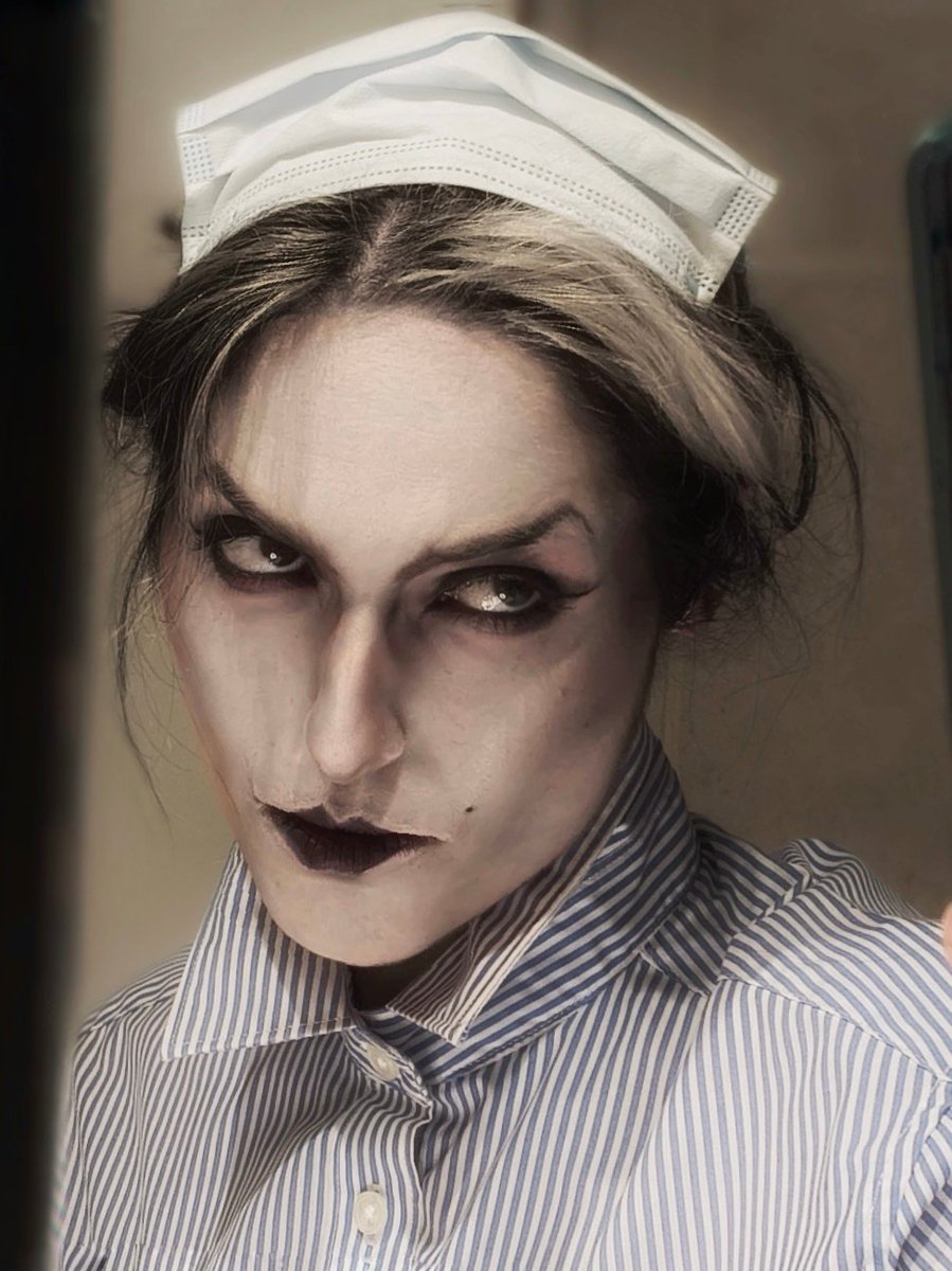 luasaveme's tweet photo. so hipothetically speaking right, if i had cunty glasses and started sewing i could become nurse harrow maybe. right https://t.co/aF9o57RQ0z