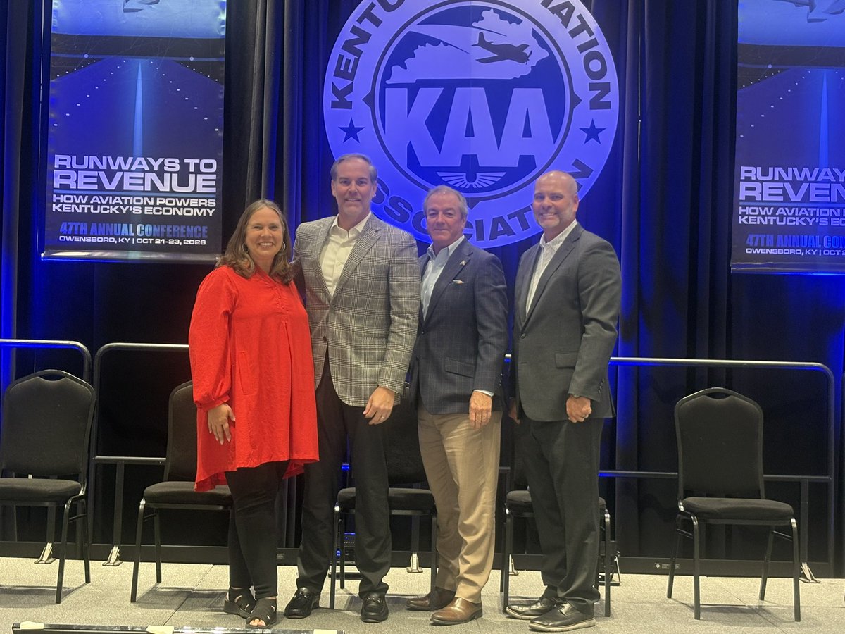 maxwellwise's tweet photo. Traveled this afternoon to Owensboro to participate on a legislative panel at the KY Aviation Association annual conference. It was an honor to participate alongside KY Speaker of the House David Osborne & House Caucus Chairwoman Suzanne Miles.  Great to see Taylor Co Airport board members Kirk Anderson, Todd Parish & Kacey Bruce in attendance.