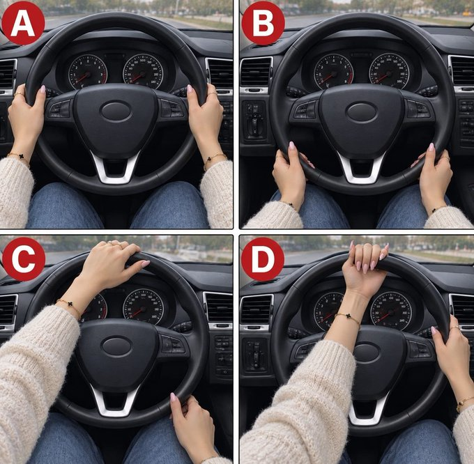 Lyuba_211's tweet photo. A question for experienced drivers 👇

Which steering wheel grip position is correct? https://t.co/lA1V8Lgfnw