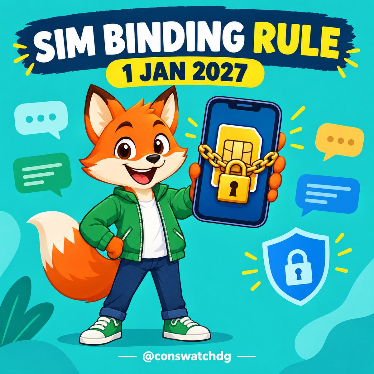 conswatchdg's tweet photo. Big change! 📱

1 Jan 2027 se SIM-binding mandatory: registered SIM phone mein active rehna hoga, warna WhatsApp/Telegram kaam nahi karenge.

DoT ka order cyber fraud rokne ke liye. Thread 🧵

@DoT_India @WhatsApp @telegram
#SIMBinding #CyberSecurity #DigitalIndia #ConsumerAlert https://t.co/QzCo8t2ylK