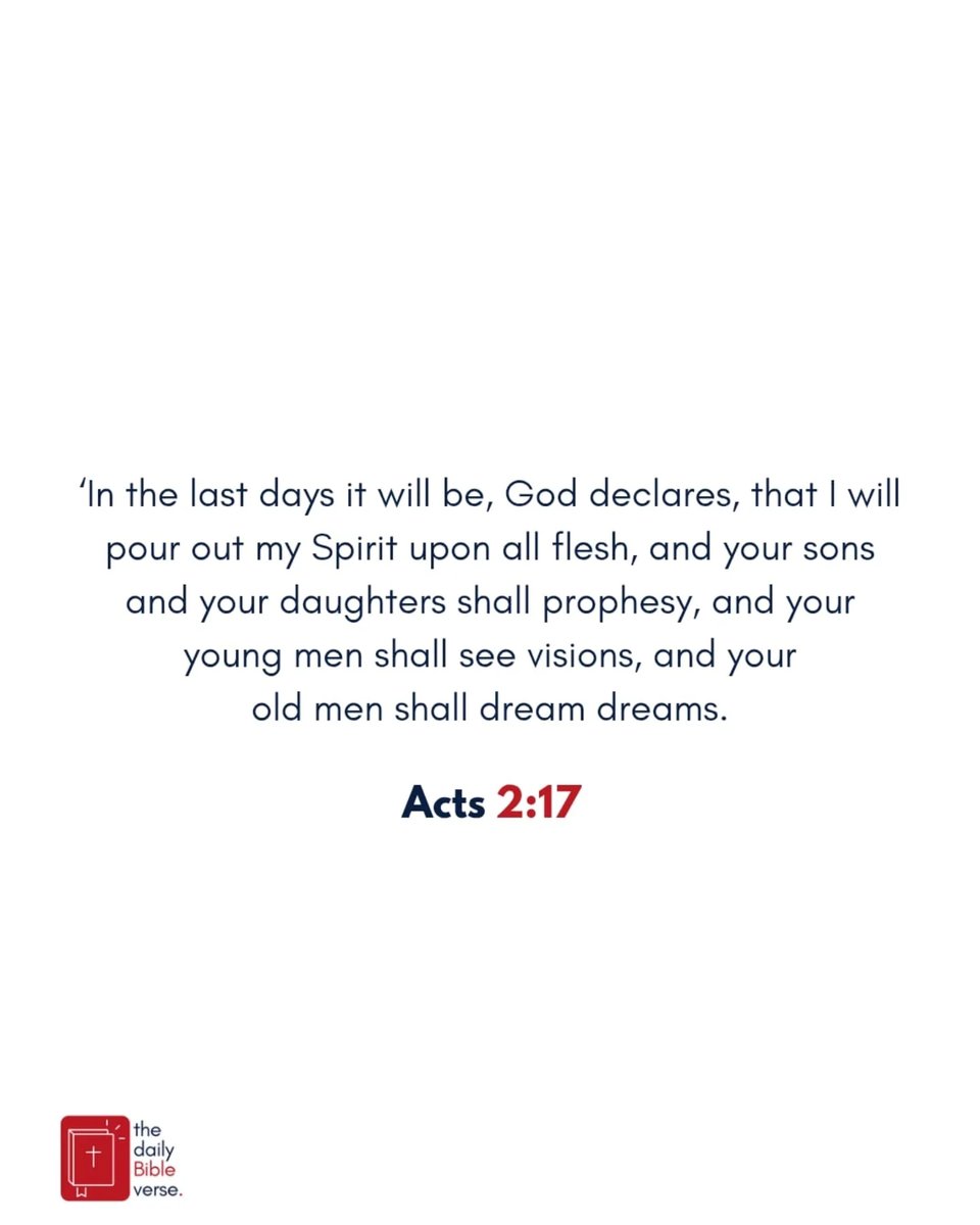 OlivesXClarkXJr's tweet photo. God’s promise is alive today. His Spirit moves through every generation: sons and daughters speak His truth, youth see visions, and elders dream dreams. Revival isn’t in the past—it’s happening now. https://t.co/89n1J6z7iQ