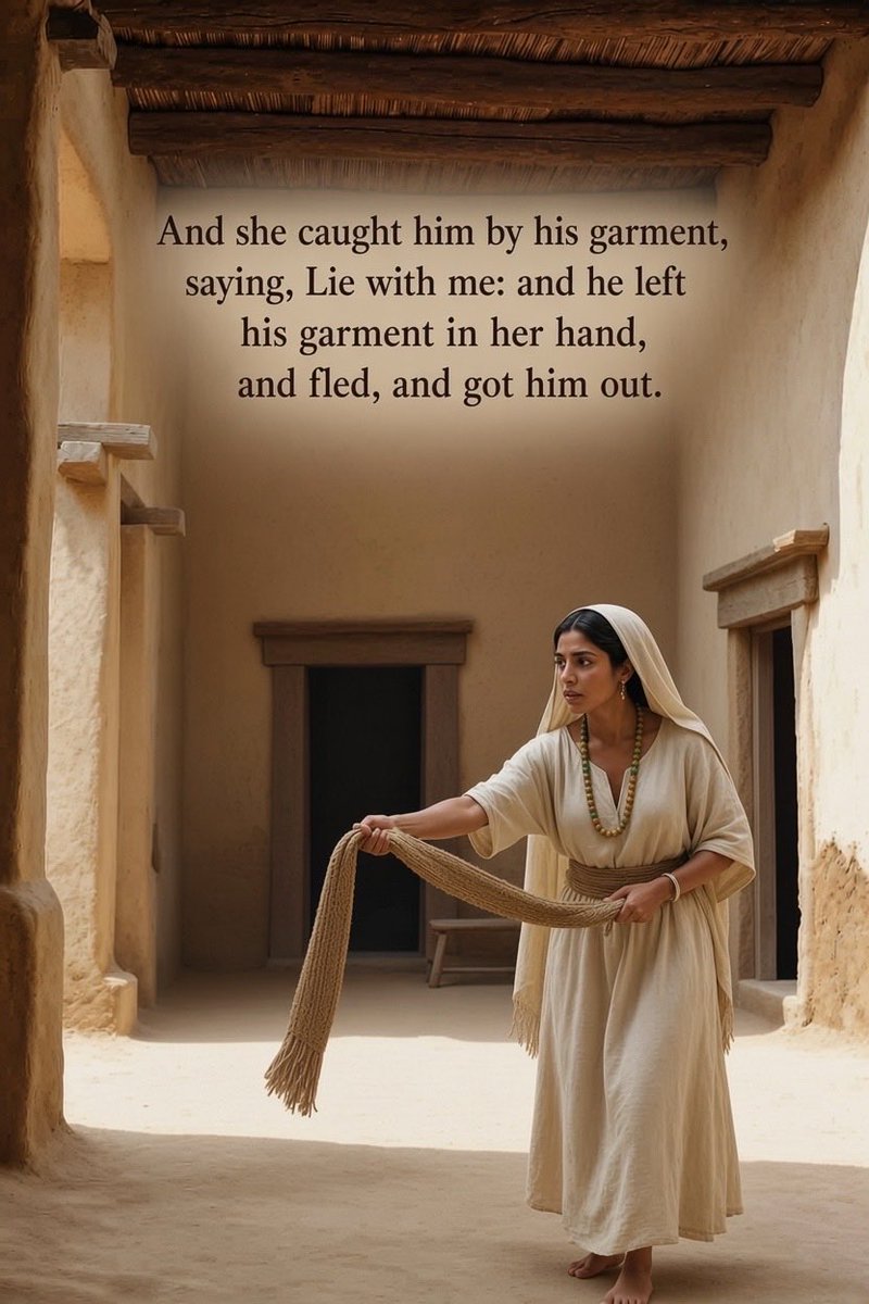 AlphaMarkOmega's tweet photo. One verse at a time, from Genesis to Revelation.
Genesis 39:12
Joseph flees, leaving the garment behind.
Share the Journey - Infinite ♾️ Truth.
#BibleArt #BibleVerse #ChristianArt #Scripture #AlphaMarkOmega
01162
Created with Grok | Crafted in Tradition & Light ✨ https://t.co/1L0kdceEhj