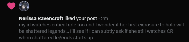 amplewhy's tweet photo. imagine i get my irl to watch the first episode and i go "the blue one is my favorite and she sometimes likes my posts on twitter" https://t.co/jJmTxPD552