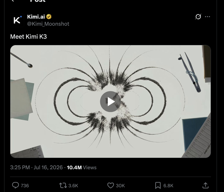 teortaxesTex's tweet photo. historically speaking, minutes left until K3.1
they were really happy about "RL on 3T scale" back then
let's see what 3T params + 3 months have yielded them
I don't want to look biased, but imo this is a make or break moment for Kimi. If their hypothesis was wrong, it'll be rough https://t.co/9hRcCSOAiB