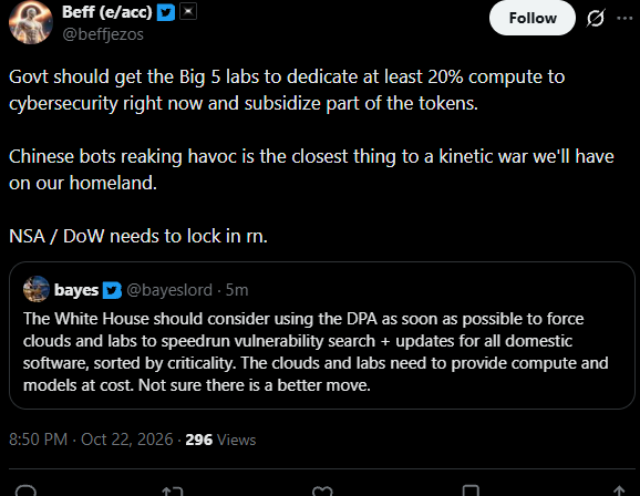 MrBitcoin_2011's tweet photo. saying big 5 should contribute 20% of compute to fighting cybersecurity

what if we had the big 5 as options on OTC desk, giving us fees in different tokens on Cybercoin
https://t.co/9GTUgt49CW https://t.co/jxKkHJ7AH2