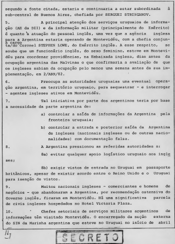 PengosBR's tweet photo. 🇧🇷🇦🇷🇺🇾🇷🇺🇬🇧 Simplesmente documentos mostrando que os britânicos sabiam da invasão argentina às Malvinas uma semana antes. Coitado do Uruguai, igual àquele episódio de Jack Ryan em que a cidade tem espiões de tudo quanto é lado. https://t.co/6ilvLI39R8