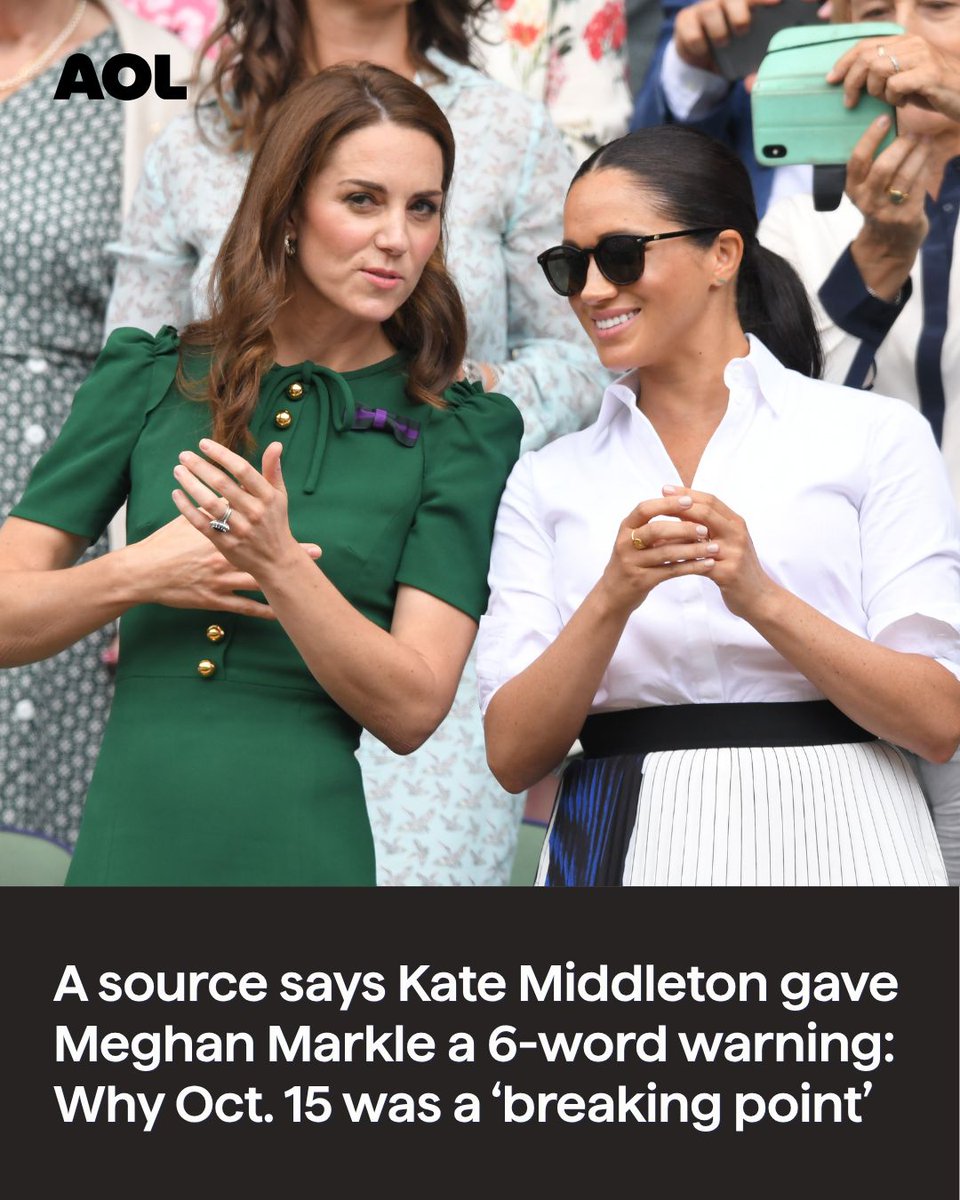 AOL's tweet photo. Tensions between the royals are making headlines again. After Prince Harry and Meghan Markle’s recent outing in Nottingham, an insider claims Kate Middleton reached her “breaking point” and has a blunt six-word message she’d like Meghan to hear. Here’s what the source says, and whether a reconciliation is still possible. (Source: Reality Tea)

👑 https://t.co/8VpR13al18