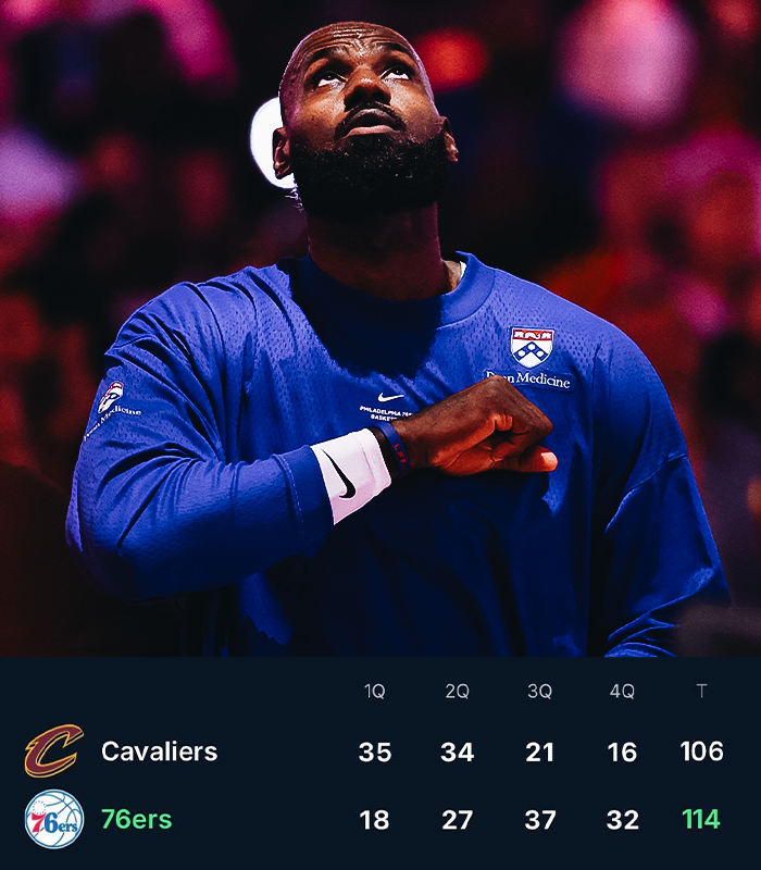 Covers's tweet photo. The Cleveland Cavaliers became the first team in the shot-clock era to blow a 20+ point halftime lead in their first game of the season

Teams were 65-0 in this scenario before tonight 😳

The Sixers outscored the Cavs by 34 points in the second half 🔥 https://t.co/TxgtkEz24x