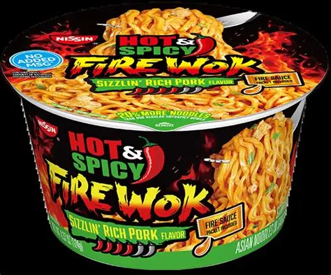 SoleneInk's tweet photo. this shit is the best instant ramen you can get for less than 2$. Specifically the sizzlin rich pork. i haev no idea what @nissin_soup is putting in this stuff but i could legitimately eat these like once a day (i'd just have to cut the chili oil out half the time. my tummy ;=;) https://t.co/pAdYzVfV6z