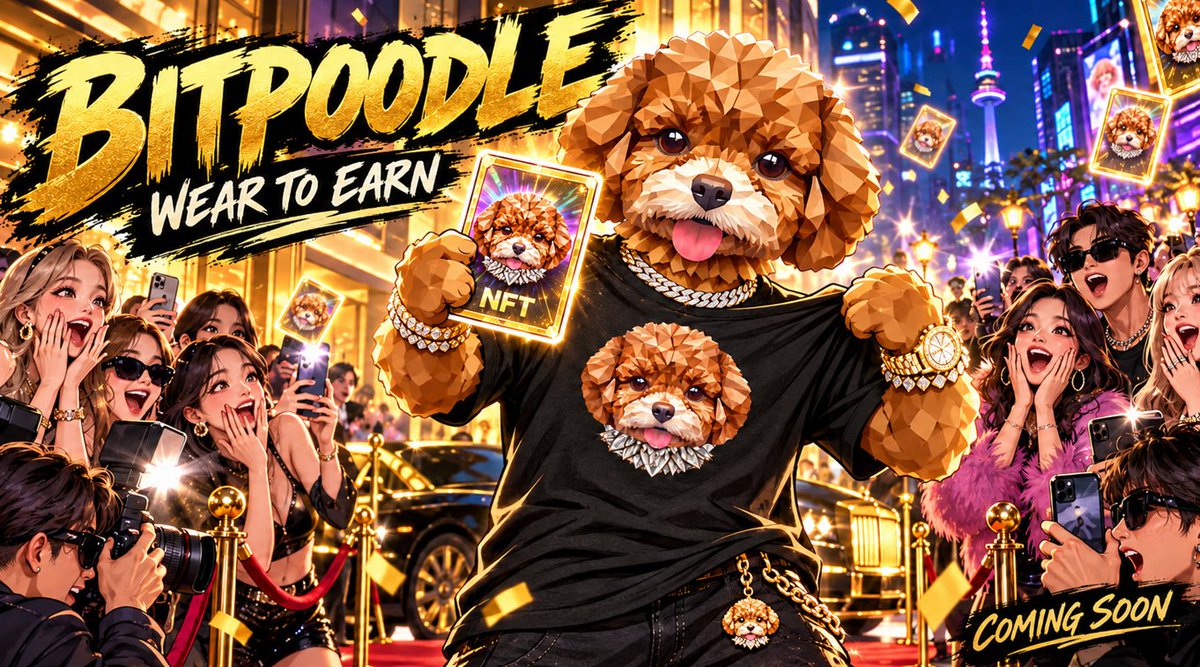 DFS_Chain's tweet photo. BitPoodle is coming 🐩
https://t.co/SX9BHzax6T
100 shirts per design.
NFTs included. Project credit tokens for initial buyers.
Earn POIPI points through qualifying wear-and-share activities.

Starting in Korea, with K-pop artist exposure planned via SATOPump &amp; VAZREEL. https://t.co/GhAhcwRnlO