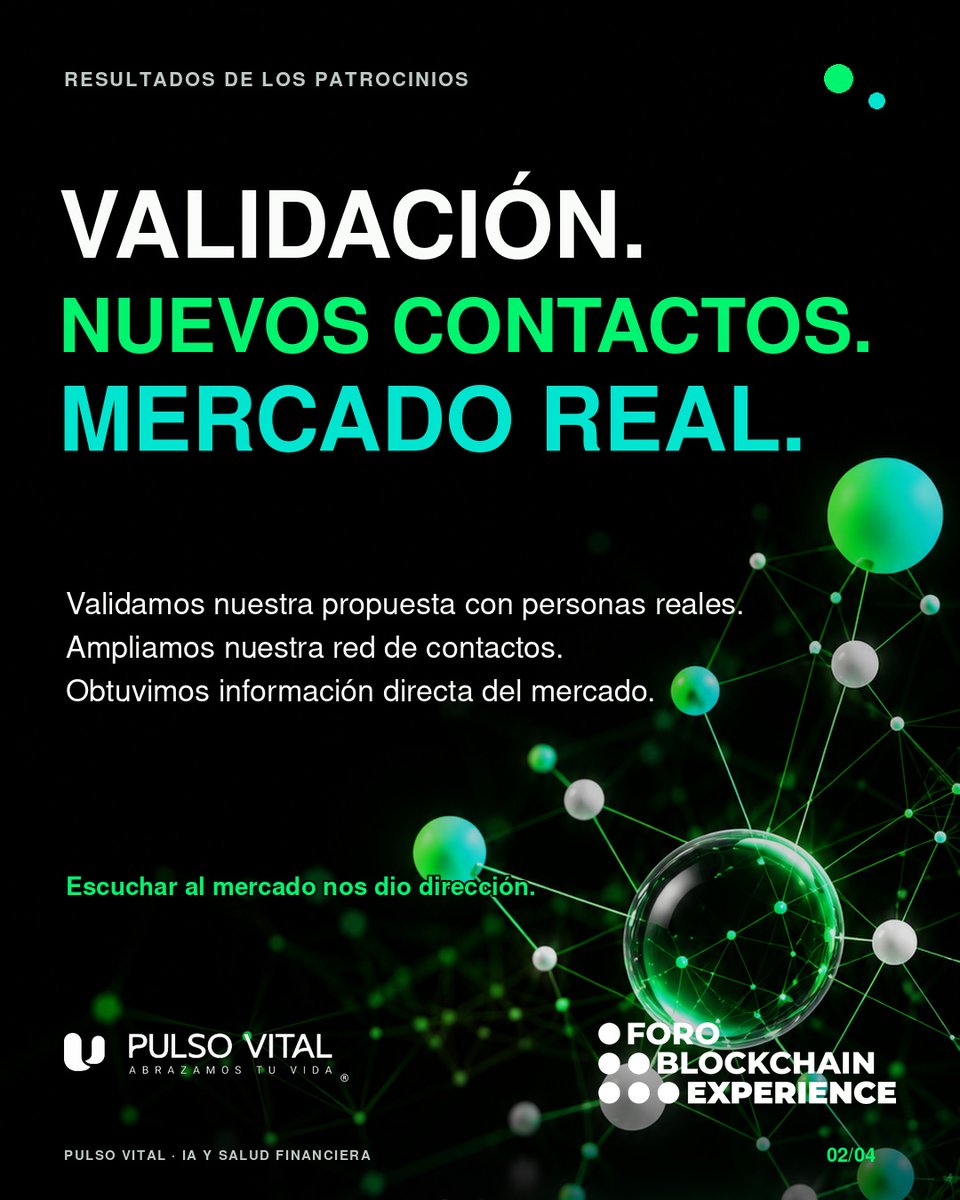 ForoBlockchain's tweet photo. FORO BLOCKCHAIN EXPERIENCE: UN ESPACIO PARA VALIDAR, CONECTAR Y HACER CRECER LO QUE ESTÁS CONSTRUYENDO.

¿Quieres conocer más del Foro Blockchain Experience o de lo que estamos construyendo en Pulso Vital? Escríbenos y conversemos.

#ForoBlockchainExperience #PulsoVital #IA https://t.co/5yQ2kLT2TC
