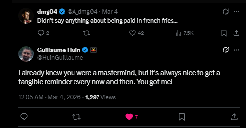 Taannenbaum's tweet photo. How can you have a McRib without french fries?

https://t.co/fz17OSpqqz

https://t.co/70hItZmEqi https://t.co/RJECGLqNmD