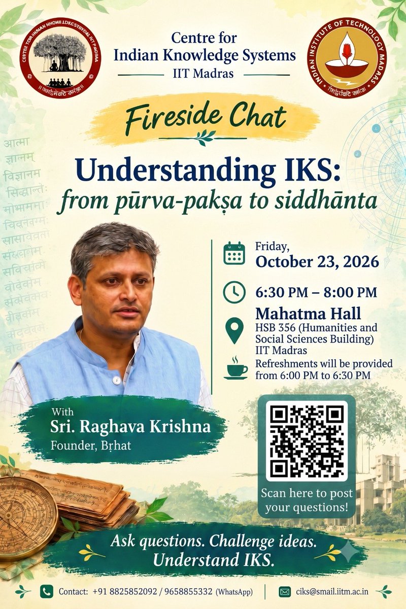 Anviksiki's tweet photo. At  IIT Madras today, for IKS. https://t.co/TehvDk0LBQ